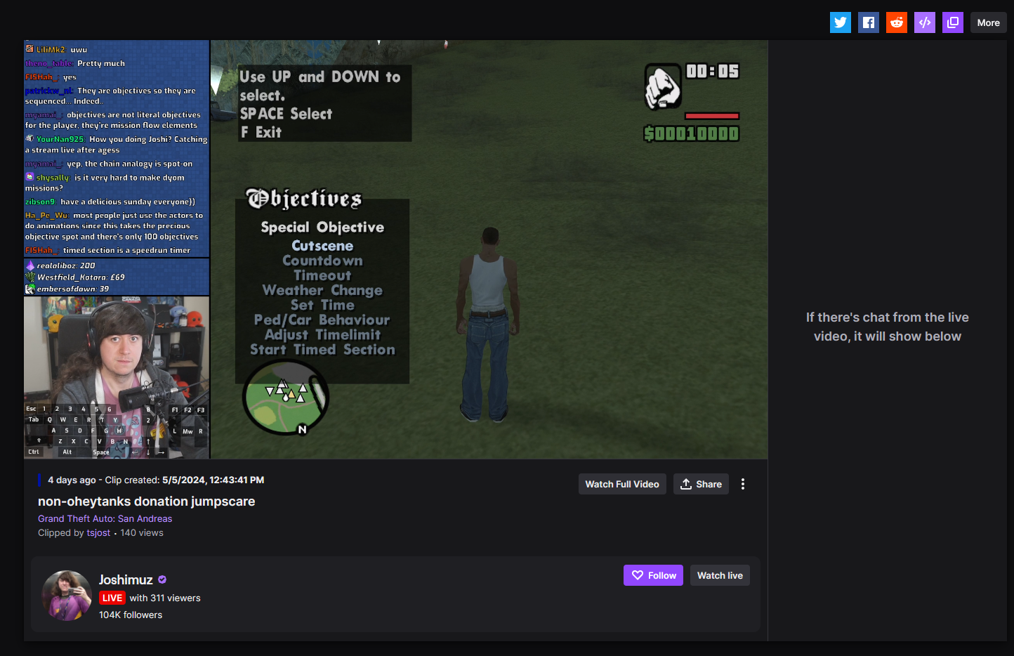 Screenshot of userscript on clips.twitch.tv